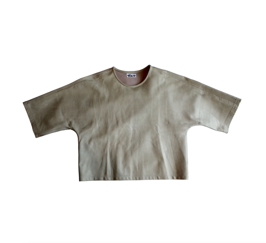 Kimono sleeve `leather`  pullover