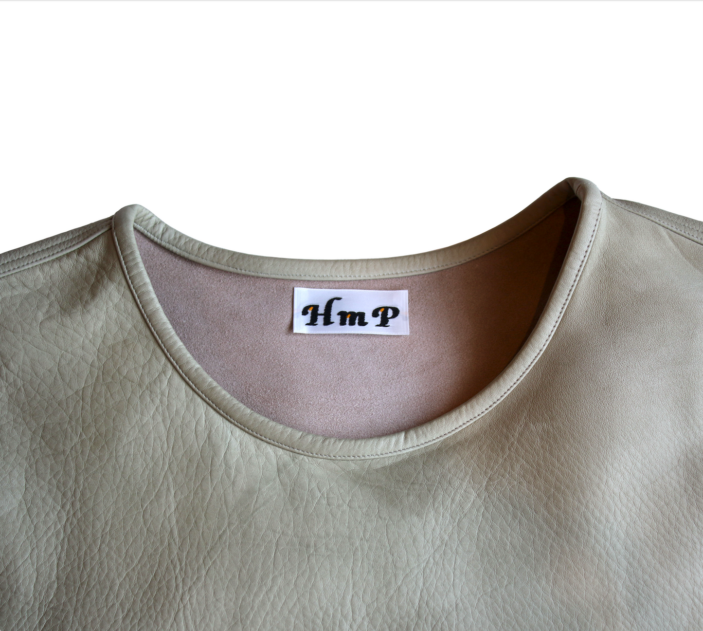 Kimono sleeve `leather` pullover