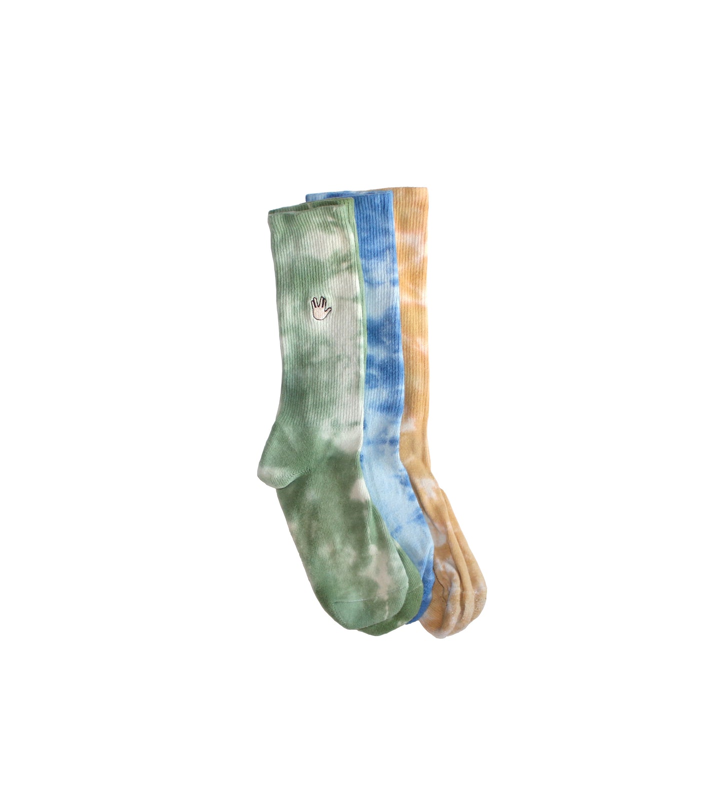 Tie dye `hand sign` sox