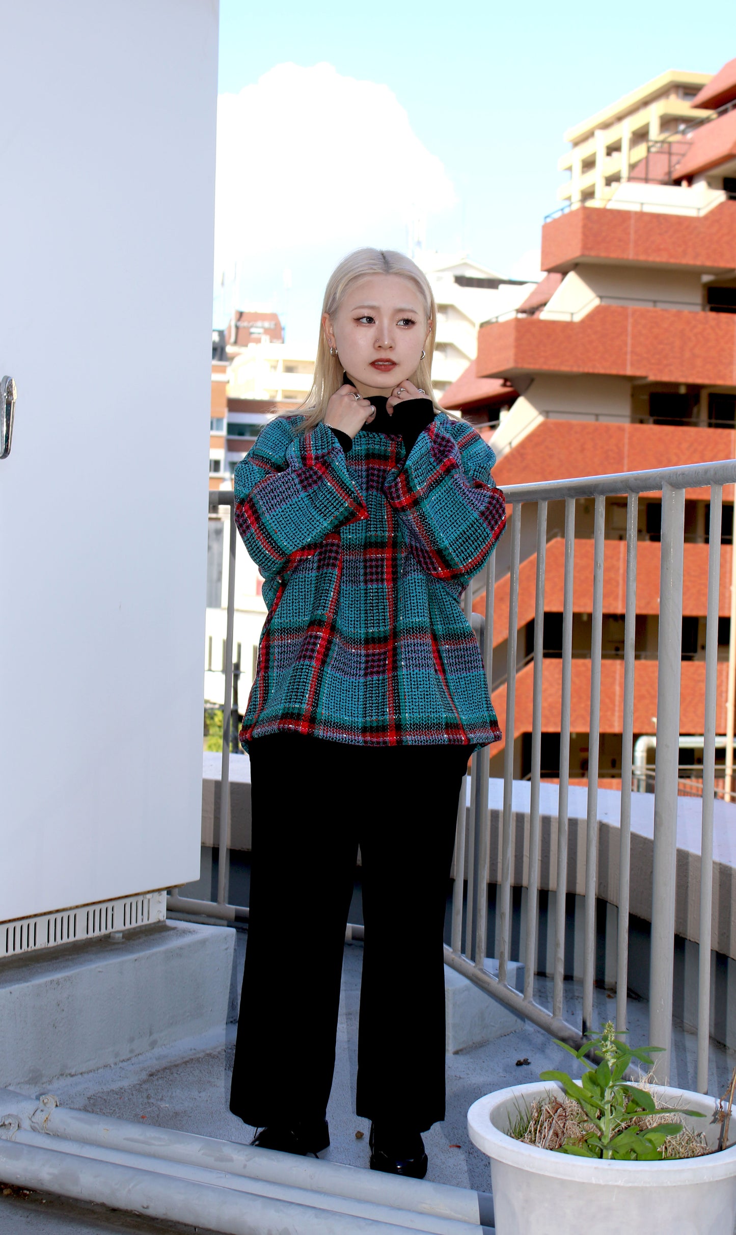 Kimono sleeve ` linton tweeds` pullover