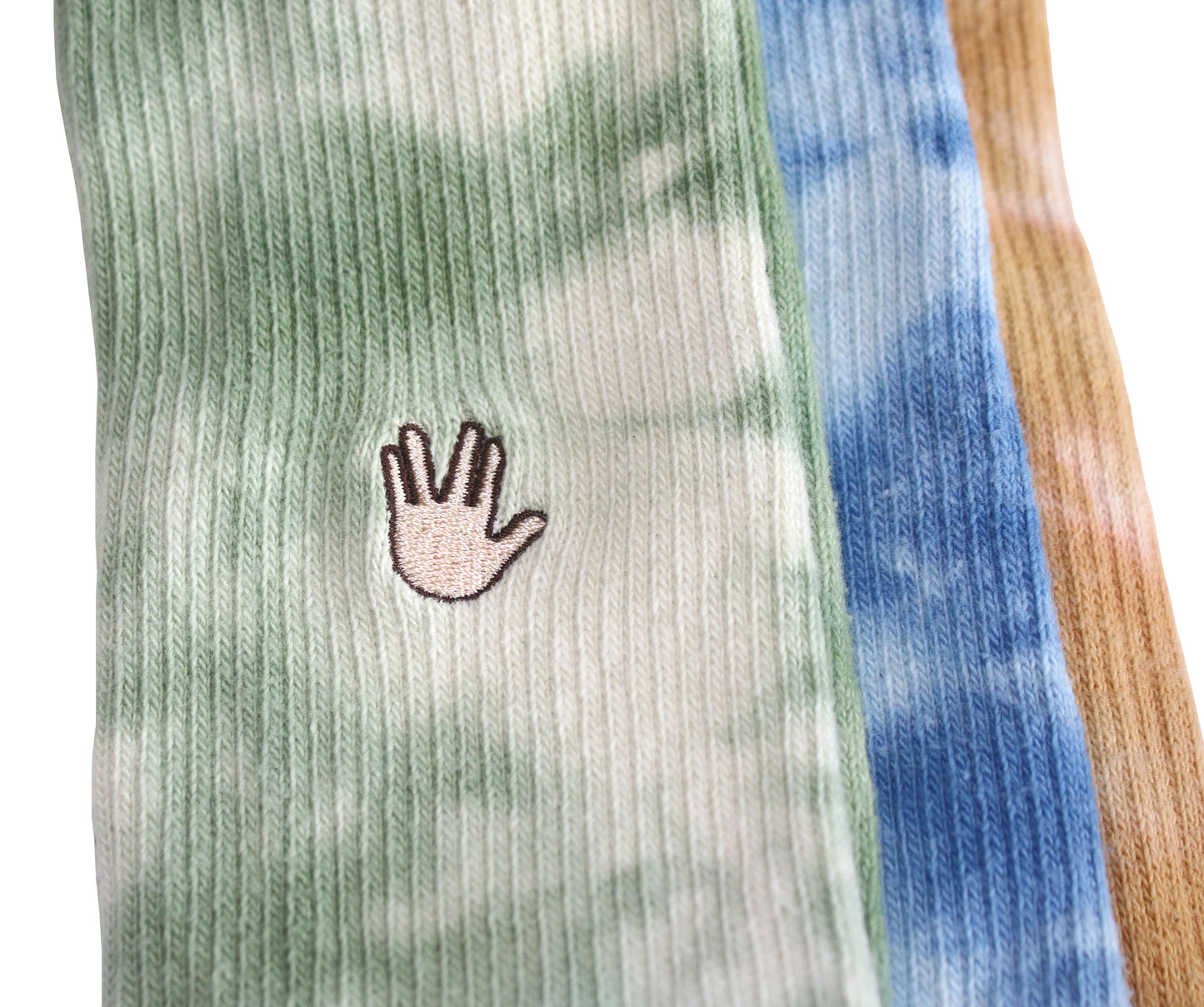 Tie dye `hand sign` sox